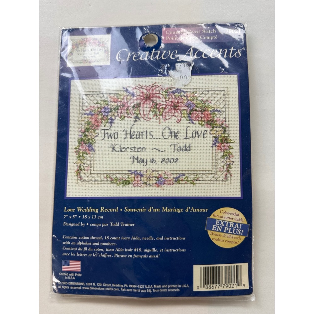 Vintage Dimensions Creative Accents Love Wedding Record Counted Cross Stitch Kit
